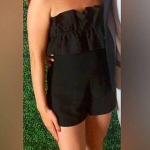 Black Ruffle Romper